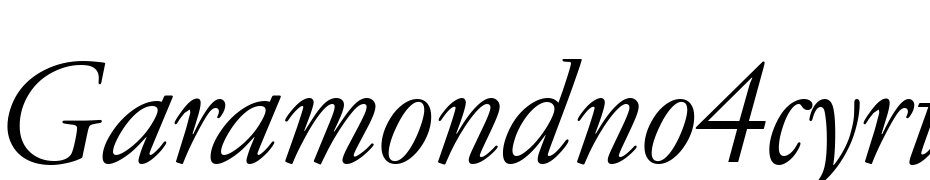 Garamond No4Cyr TCYLig Italic Font Download Free